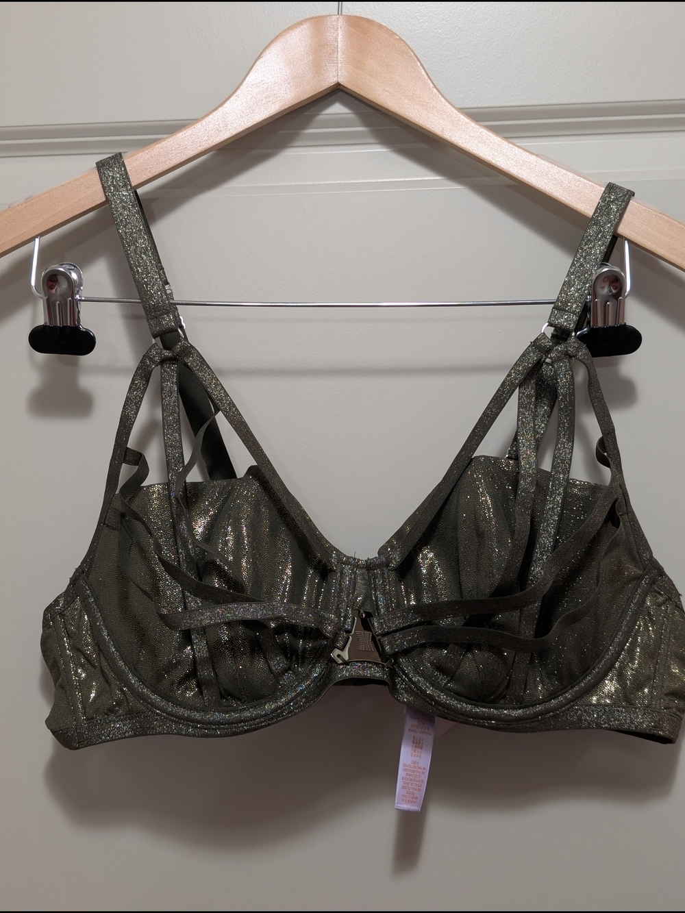 Savage X Fenty Shimmer Olive Strappy Underwire Bra